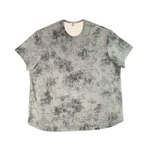 One Bone Shirt Mens 4 Big Man Grey Abstract Textured Short Sleeve Stretch Crew